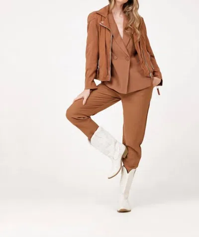 Mauritius Karyn Leather Jacket In Cognac In Green