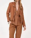 Mauritius Karyn Leather Jacket In Cognac In Green