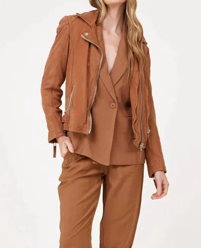 Mauritius Karyn Leather Jacket In Cognac In Green