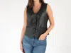 Mauritius Kiralee Rf Leather Vest In Black In Black