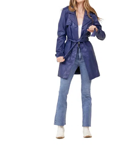 Mauritius Lailah Cf Leather Jacket In Royal In Blue
