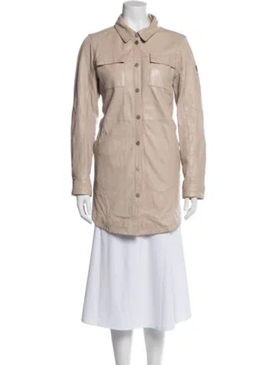 Pre-owned Mauritius Lamb Leather Jacket In Neutral