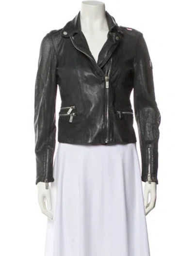 Pre-owned Mauritius Leather Biker Jacket In Black