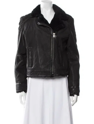 Pre-owned Mauritius Leather Biker Jacket In Brown