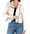 Mauritius Leather Bita Regular Fit Jacket In Off White In Neutral