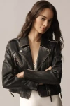 Mauritius Leather Mauritius Sharon Leather Moto Jacket In Black