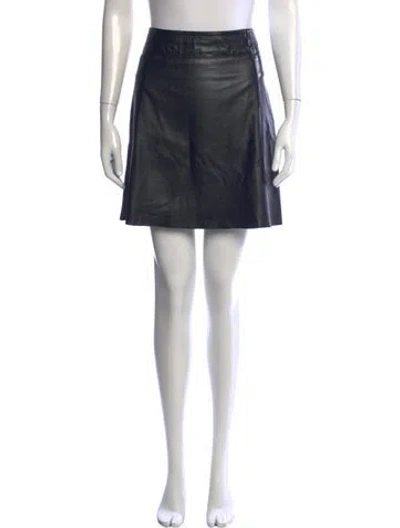 Pre-owned Mauritius Leather Mini Skirt In Black