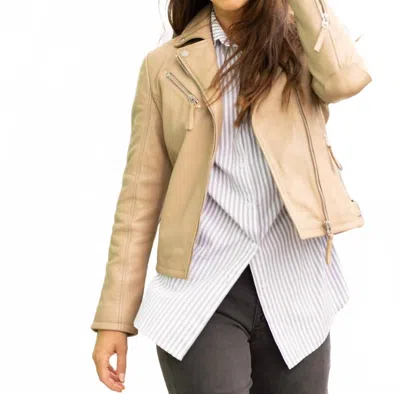 Mauritius Leather Pasja Jacket In Toffee In Yellow