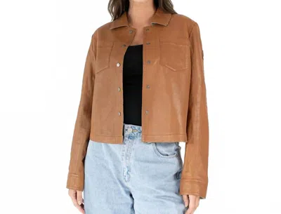 Mauritius Lefei Rf Leather Jacket In Camel In Brown