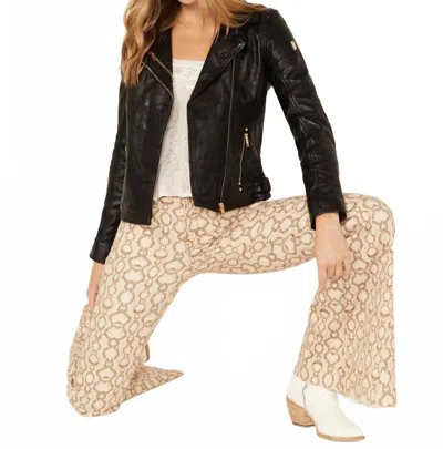 Mauritius Love And Peace Studded Leather Jacket In Black