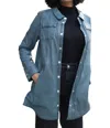 Mauritius Mahi Leather Jacket In Teal In Blue