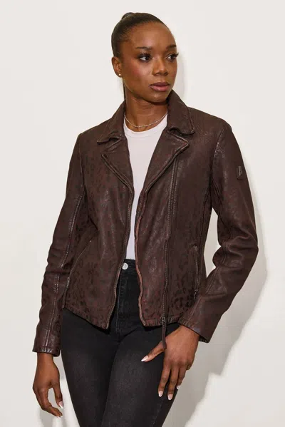 Mauritius Meeow Leather Jacket In Vegetable-tanned In Brown