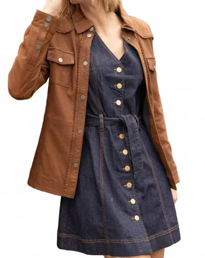 Mauritius Melodee Leather Jacket In Cognac In Brown