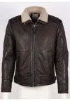 Mauritius Men's Anchorage Cf Leather Jacket, Dark Brown In Brown