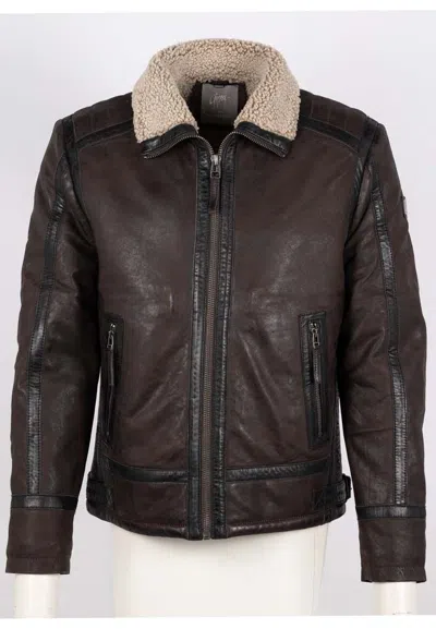 Mauritius Men's Anchorage Cf Leather Jacket, Dark Brown
