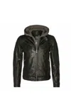 Mauritius Men's Biko Rf Leather Jacket, Black In Green