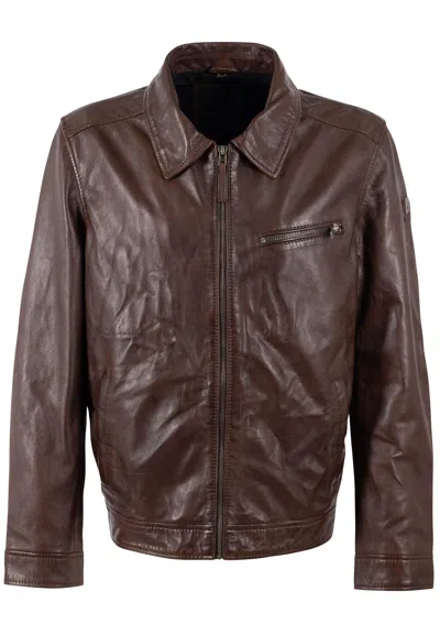Mauritius Men's Brown Berink Uf Leather Jacket