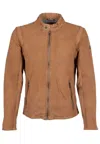 Mauritius Men's Brown Blake Cf Leather Jacket, Camel In Brown