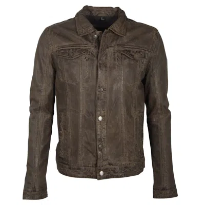Mauritius Men's Brown Geoff Rf Leather Jacket, Elephant