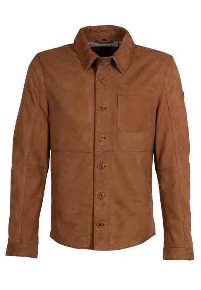 Mauritius Men's Brown Jemmo Rf Leather Jacket, Cognac
