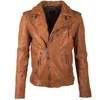 Mauritius Men's Brown Malic R F Leather Jacket, Cognac