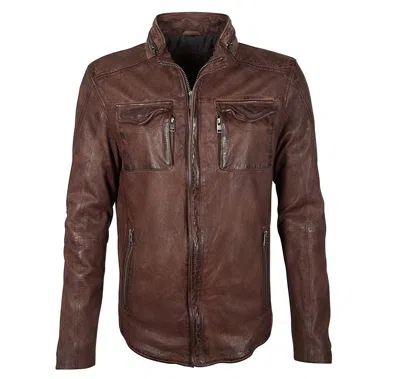 Mauritius Men's Cove Uf Leather Jacket, Dark Brown