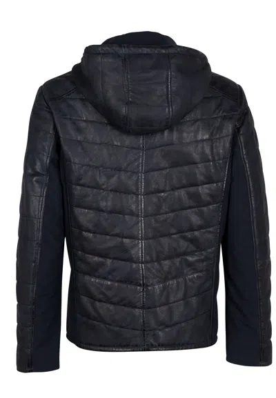 Mauritius Men's Fanno Cf Leather Jacket, Navy Blue