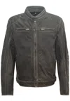 Mauritius Men's Grey Fabian Cf Leather Jacket, Granit In Gray