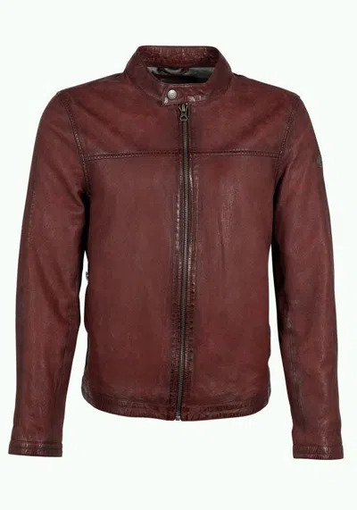 Mauritius Men's Hiet Rf Leather Jacket, Red In Brown