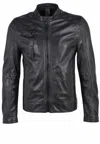 Mauritius Men's Leather Jacket In Black In Black