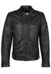 Mauritius Men's Occer Rf Leather Jacket, Black In Black