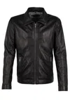 Mauritius Men's Thees Cf Leather Jacket, Black In Black