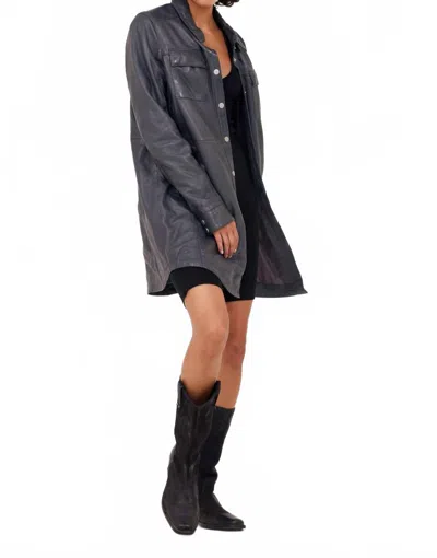 Mauritius Miha Leather Jacket In Anthracite In Black