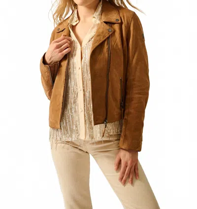 Mauritius Misty Leather Star Jacket In Brown