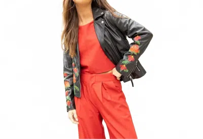 Mauritius Peonie Leather Jacket In Black