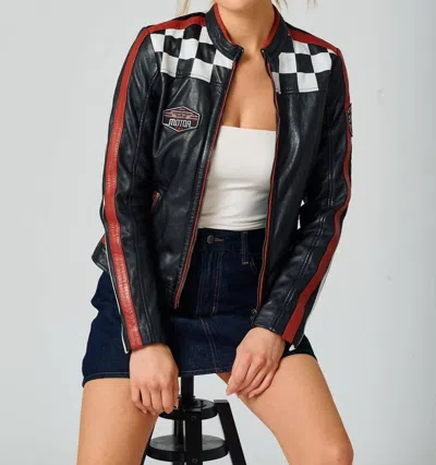 Mauritius Racer Leather Jacket In Black