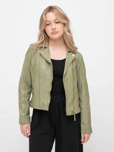 Mauritius Raizel Leather Jacket In Sage In Green