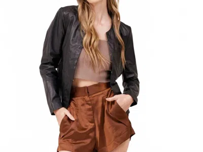 Mauritius Rubie Leather Jacket In Black