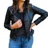 Mauritius Sharli Moto Jacket In Dark Green In Blue