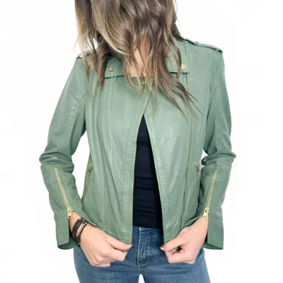 Mauritius Sinta Leather Jacket In Sage In Green