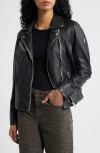 Mauritius Sofia Lambskin Moto Jacket In Black