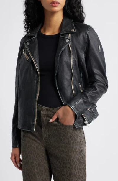 Mauritius Sofia Lambskin Moto Jacket In Black