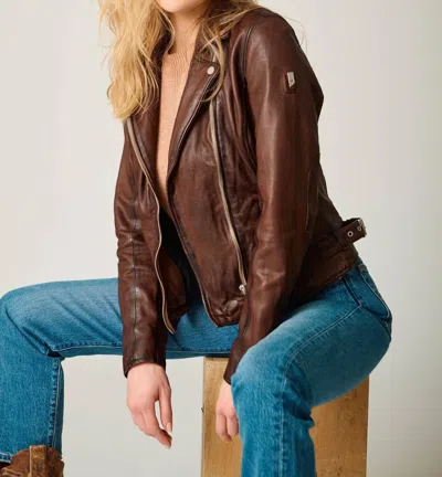 Mauritius Sofia Leather Jacket In Brown