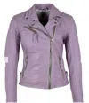 Mauritius Sofia Leather Jacket In Digital Lavender In Multi