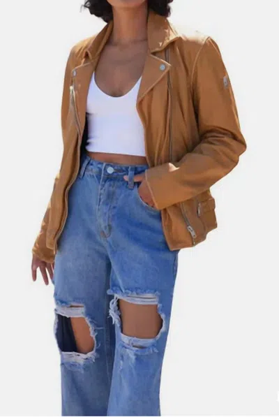 Mauritius Sofia Leather Jacket In Honeycomb In Multi