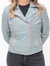 Mauritius Sofia Rf Leather Jacket In Winter Sky In Blue