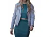 Mauritius Sofia Rf Leather Jacket In Winter Sky In Multi
