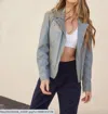 Mauritius Sofia Rf Leather Jacket In Winter Sky In Multi