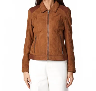 Mauritius Sunny Leather Jacket In Cognac In Brown