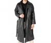 Mauritius Unisex Deniz Os Leather Trench Coat In Black In Black